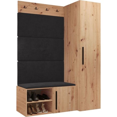 Conjunto para recibidor Nitos II, Polo 897, 191x124x50cm, Aglomerado laminado, Tapiz, Montada en la pared, Colocada (1/5)