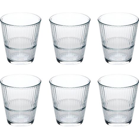 Lot de 6 Gobelets Bas en Verre "Lineau" 29cl Transparent