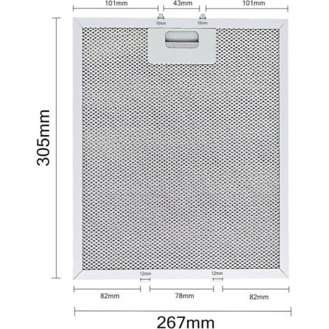 NALOOKAMIC Filtre Hotte Extractrice 305mm x 267mm Filtre à Graisse Métallique Compatible avec Elica Hotte Extracteur de Cuisine par (3 Pièces) (1/3)