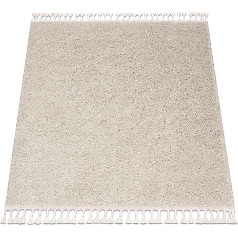 Alfombra BERBER cuadrado 9000 crema Franjas Bereber Marroquí Shaggy beige 160x160 cm
