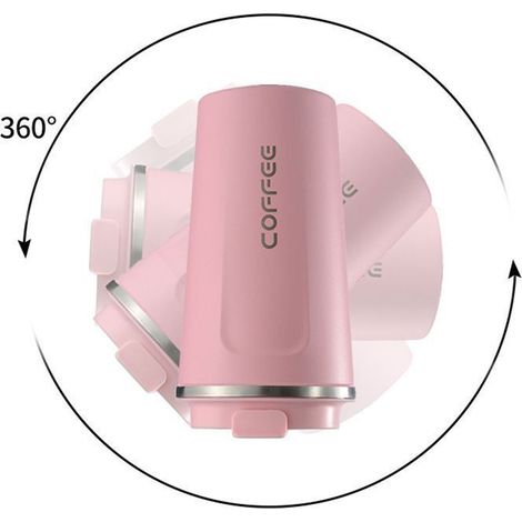 Gobelet isotherme minimaliste en acier inoxydable 304 uni avec affichage intelligent de la température, gobelet de voiture portable, deuxième génération, rose - 380 ml (1/5)