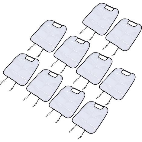 Ensemble de 10 housses de dossier de siège, tapis anti-coups de pied, anti-salissures et anti-boue pour enfants et bébés, adaptés aux voitures, camions et SUV, noirs. (1/5)