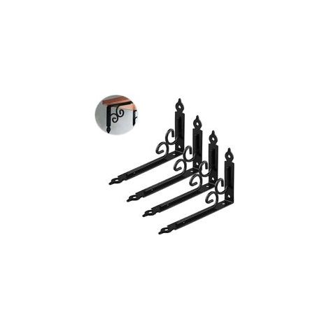 Set di 4 robuste staffe nere per mensole, staffe triangolari ad angolo retto (90°), da parete, per appendere cornici, 11,4 x 15 cm - Crezuo