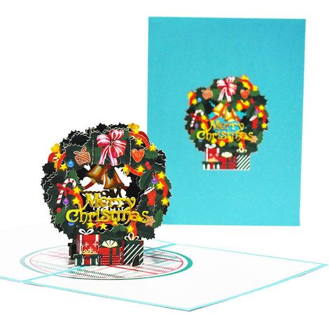Weihnachtssegenkarten mit Umschlag, 3D-Weihnachtsbaum-Design für Pop-up-Karten