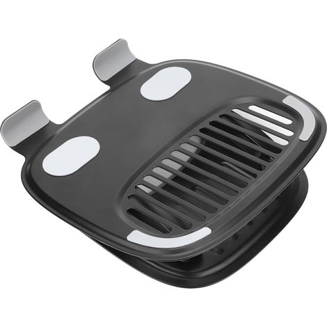 Support pour ordinateur portable en alliage d'aluminium noir, pliable, hauteur réglable, design ajouré, compatible avec les ordinateurs portables de 10 à 16 pouces. (1/5)