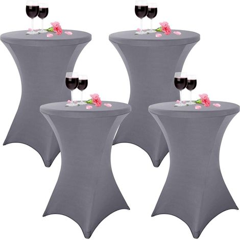 Stehtisch Husse Stretch Bistrotisch Hellgrau 80&xD7110cm(4Pcs) (1/5)