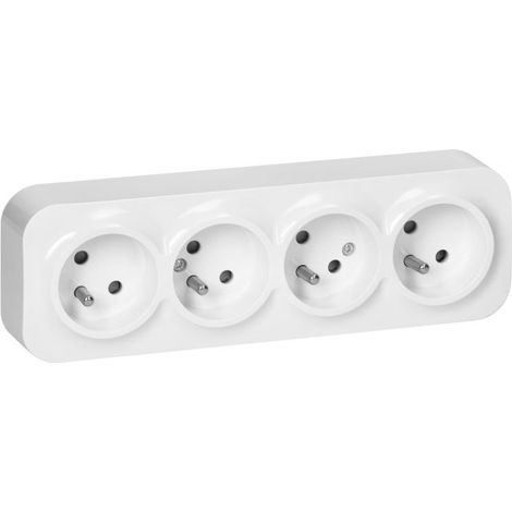 Base de superficie cuádruple ToDo 2P+Z IP20 blanca