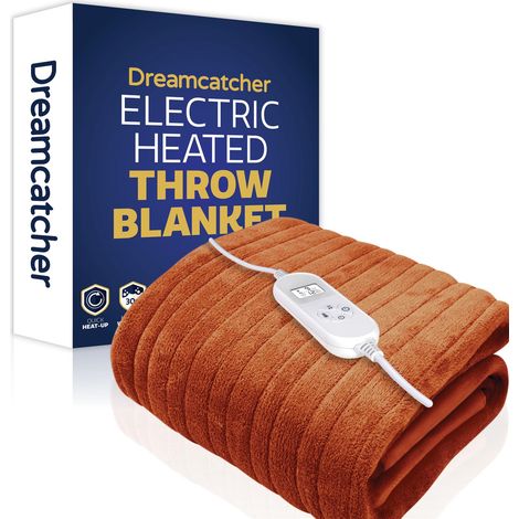 Dreamcatcher Deluxe Terracotta Electric Throw Heated Double Over Blanket Soft Fleece 9 Heat & 12 Timer Settings (1/5)