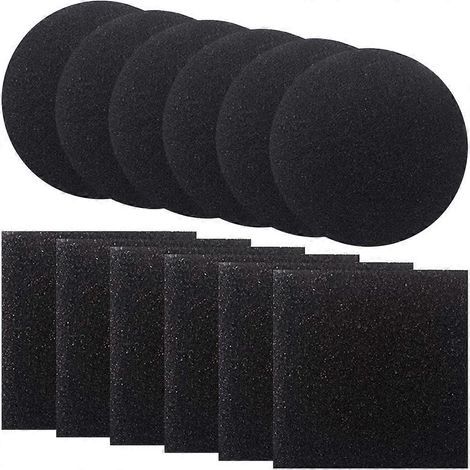 Lot de 12 filtres à charbon de rechange pour bac à compost de cuisine, pour plan de travail-16x16cm-Black (1/4)
