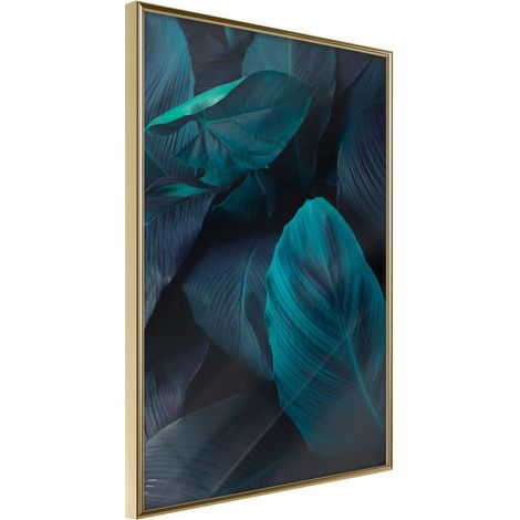 Affiche Murale Encadrée "Evergreen Leaves" 30 x 42 cm Or
