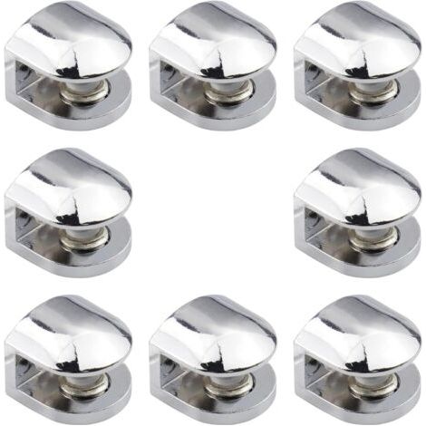 8 Pcs Pince à Verre Pince Support en Alliage de Zinc Fixations Réglable Support pour Tablettes en Verre de 6-8 mm d'épaisseur