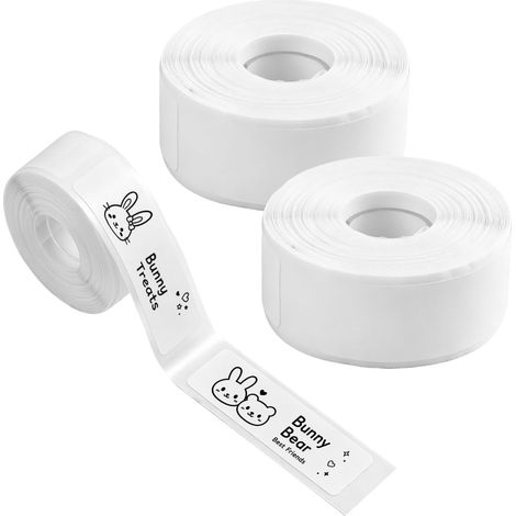 3 Rouleaux Étiquettes Thermiques 15x50mm Blanc, Étiquettes Autocollantes pour Imprimante Portable, 480 Étiquettes Imperméables sans Encre pour Bureau, École et Cuisine (1/5)