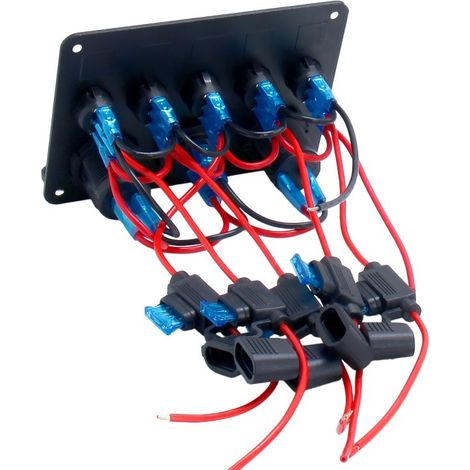 RV and yacht conversion accessories: 5+3 waterproof metal boat-shaped rocker switch, 12-24V with charger and voltmeter (1/4)