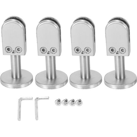 Set mit 4 Glasklemmen (Edelstahl 304), verstellbare Glashalterung, Klemme für 8 mm Glasböden, Glasplattenhalterung (1/5)