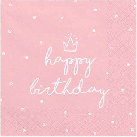 Servilletas PartyDeco feliz cumpleaños 33x33 cm 1 paquete 20 piezas 2 (1/3)