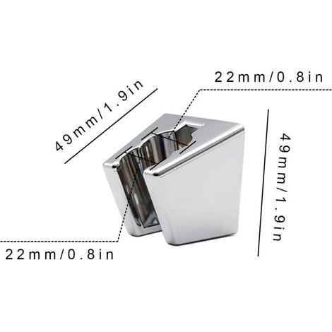Argent Support de Douche, Shower Head Holders, Support de Douche Mural de Douche Avec Vis, Deux Emplacements pour Cartes, Compatible Avec la Plupart des Buses de Douche,22mm (1/3)