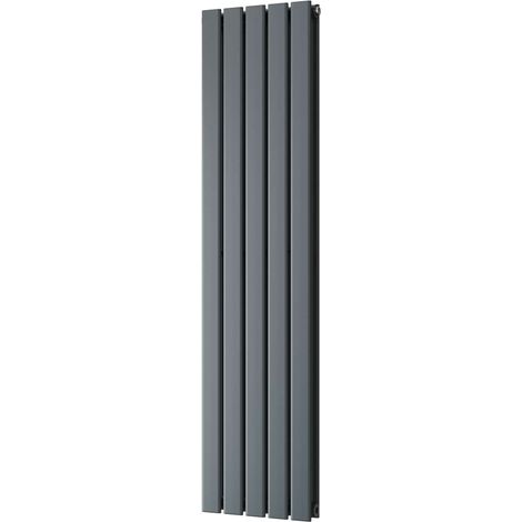 Typhoon - Anthracite Vertical Radiator H1400mm x W340mm Double Panel