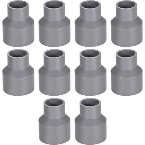 sourcing map PVC Pipe Reducer Hub 40 Grey 40mm x 25mm Socket - 10 Pcs (1/5)
