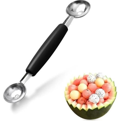Cuillère à boules - 2pièce - Acier inoxydable - Résistante à la rouille - Compatible lave-vaisselle - Pratique (1/4)