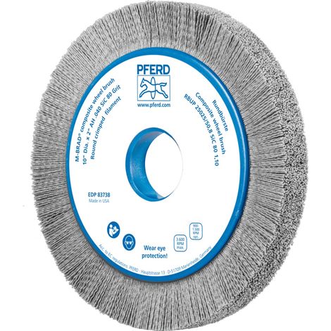 PFERD TOOLS COMPOSITE Rundbürste RBUP Ø 250x25x50,8 mm Bohrung SiC-Filament-Ø 1,10mm Korn 80 stationär