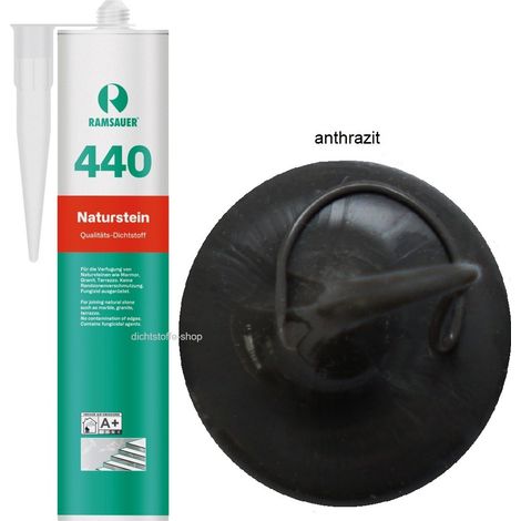 Ramsauer 440 Naturstein Silikon Fugen Dichtstoff 310ml Kartusche anthrazit