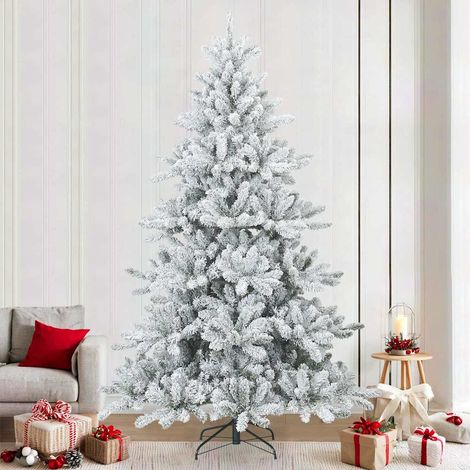 Künstlicher Scharnier-Weihnachtsbaum schneebedeckt Weiß 240 cm (1/5)