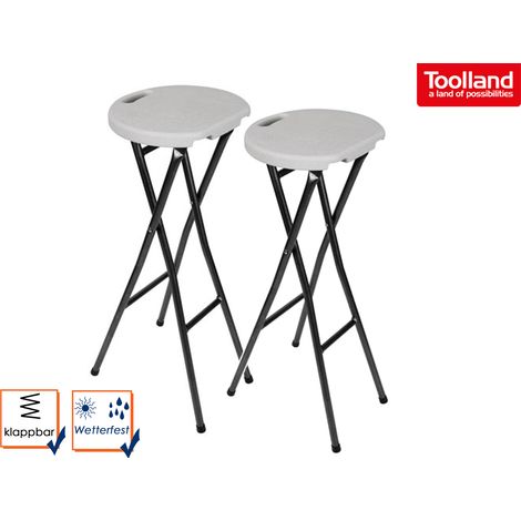 2er Set Barstuhl Hocker, witterungsbeständig, Stahlrahmen, Höhe: 80cm (1/5)