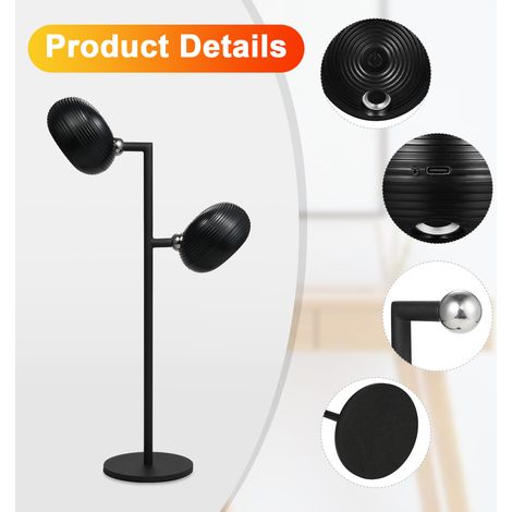 Lampe de table LED moderne à ventouse magnétique, double tête, commande tactile, veilleuse à intensité variable, 3 températures de couleur, idéale pour le salon, la chambre, le bureau ou la pièce d'ét
