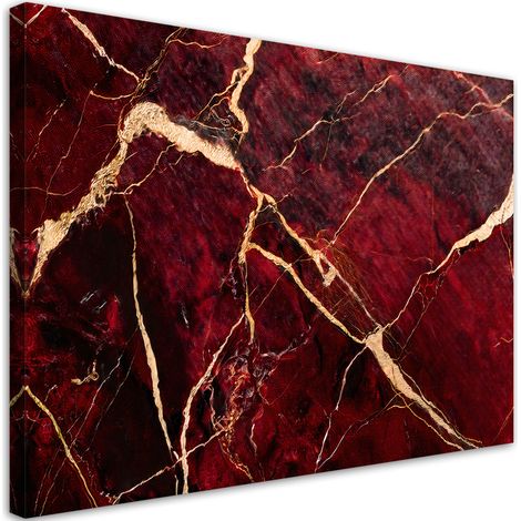 Tableau déco Marbre rouge avec or Style Loft 90x60 (1/5)
