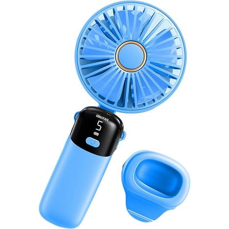Mini ventilateurs portables pliables et rechargeables par USB : indispensables pour l’été Bleu (1/5)