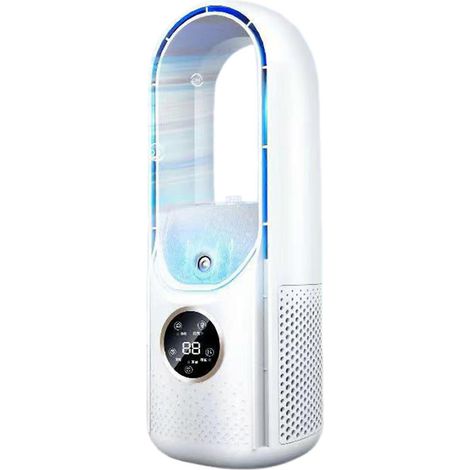 Ventilateur de bureau portable, mini refroidisseur d'air 3 en 1, ventilateur de bureau personnel rechargeable avec brumisation rafraîchissante, refroidissement instantané en 3 secondes, USB, 6 vitesse (1/5)