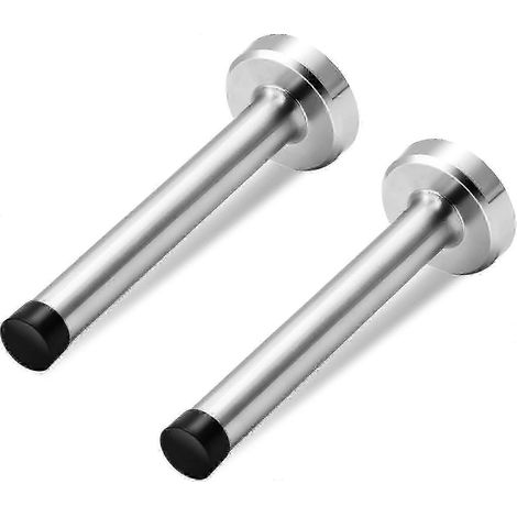 JIAJIEFANG Türstopper – 15 cm lange Türstopper aus gebürstetem Edelstahl mit Gummifüßen. Stabile Wandmontage, schlichte schwarze Ausführung. (1/5)