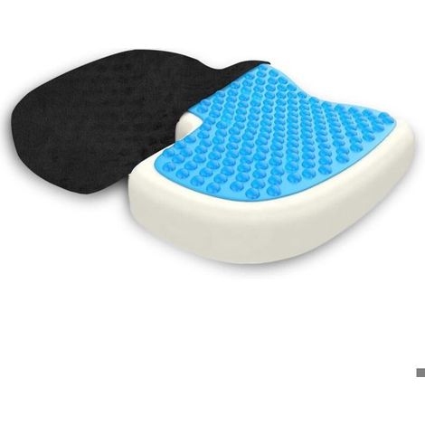 Coussin Coccyx Anti escarre fessier avec Gel Respirant, Coussin de siège orthopédique Ergonomique mémoire de Forme pour Soulag (1/5)