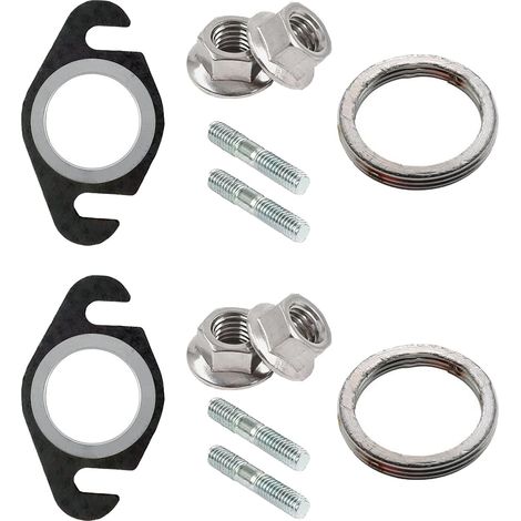 Lot de 2 joints d'échappement et goujons M6 compatibles avec Aerox Bw's, Booster, Nitro, Mach-G, Jog-R, Ovetto, F10, F12, F15, SR, 50cc 2T Roller (1/5)