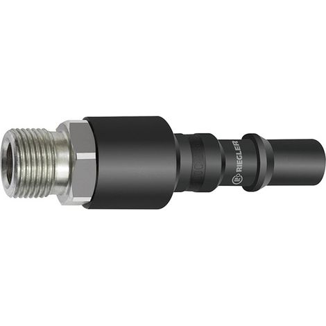 Riegler Nippel mit RSV für Kupplungen NW 8, ISO 6150 C, Stahl, G 3/8 AG (1/2)