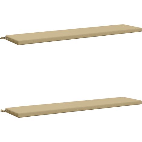2-Piece Bench Cushions SOEST 100% Polyester Beige vidaXL (1/5)