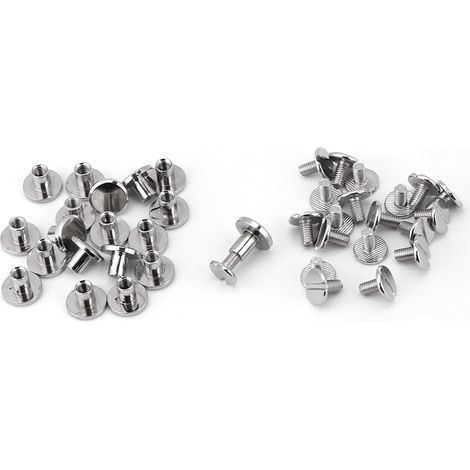 Packung mit 20 Messing-Flachkopfschrauben mit Gewinde, Nietennägel für Lederreparaturen (8 mm) (1/5)