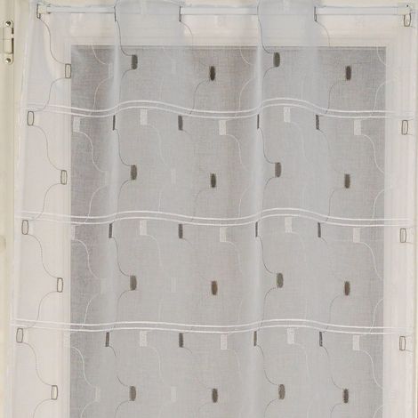 Modulable aux motifs géométriques brodés Gris clair 45x220 cm