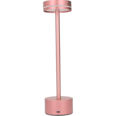 Lampe de table sans fil, 3 couleurs d'intensité, rechargeable, LED, avec commande tactile, pour la maison, la chambre ou le bureau, or rose (1/5)