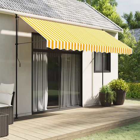 Tela de cenefa de toldo de repuesto rayas amarillo  3,5 m