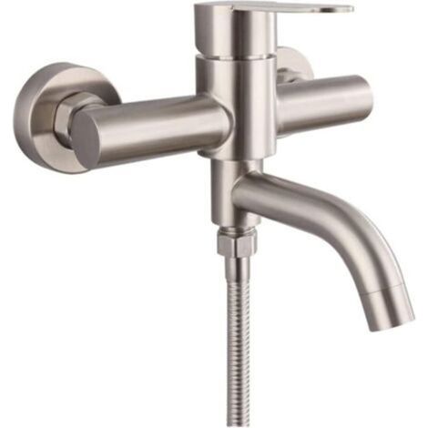 Robinet de douche mural, robinet de baignoire de salle de bains, Douche thermostatique spa haut de gamme,Mitigeur thermostatique nickel brossé