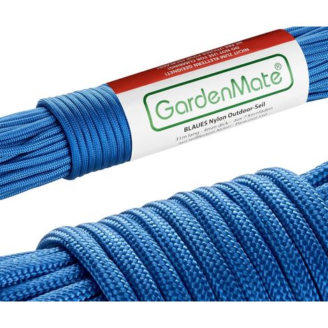 1 Corde Nylon 31m x 4mm, Paracorde 550 Résistante, Pour Jardinage Camping Pêche