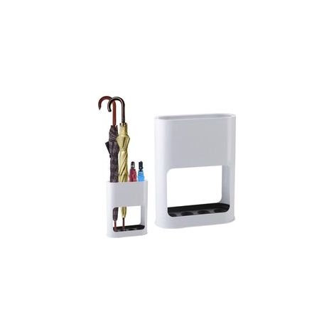 Porte-parapluies à 4 compartiments, bac égouttoir amovible et étagère pour entrée et couloir, compatible avec les parapluies longs et courts, blanc (1/5)