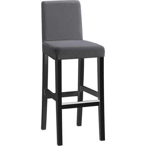 4pcs short back long checkered jacquard chair covers - dark grey, one-piece stretch chair covers, modern and durable, suitable for home hotel restaurant banquet kitchen decoration (1/5)