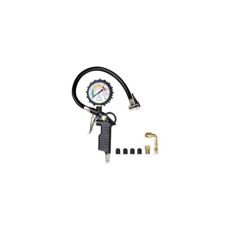 Pistolet de gonflage numérique avec manomètre pression pneus – Lecture précise PSI/Bar – Tuyau flexible et adaptateurs inclus