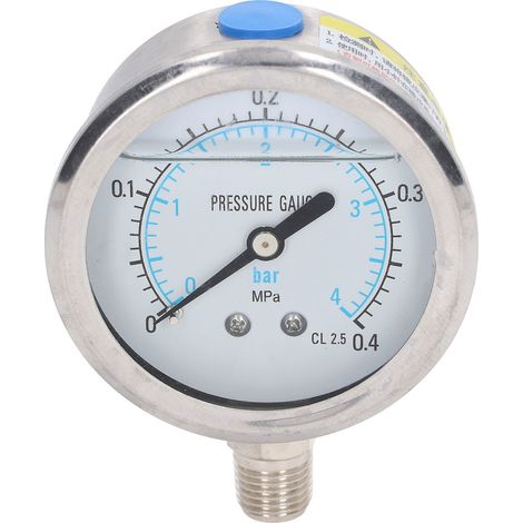 Jauge de vide manomètre radial inox anti-choc 1/4 NPT 00,4 Mpa pour usage industriel et domestique (1/5)