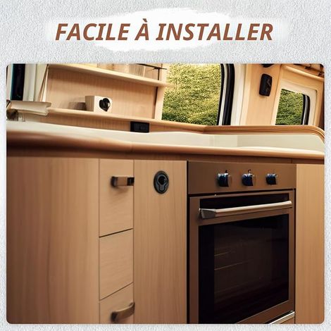 Hemobllo Loquets de Trappe de Bateau Encastrés à Traction Ronde Serrure Marine avec pour Coffre et Armoire Verrou de Pont pour Bateau et Camping-Car Trou Ø 50mm Noir (1/4)