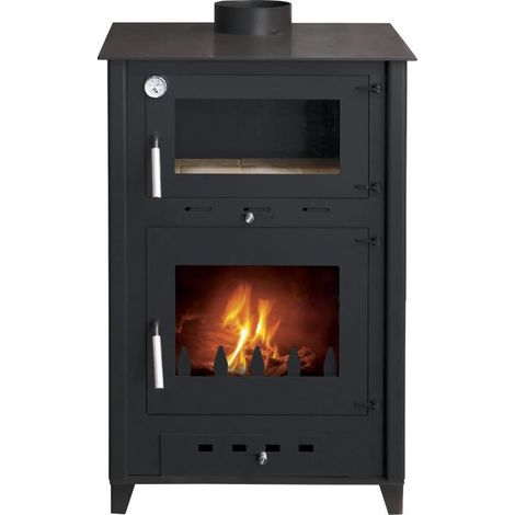 Interstoves – Poêle à bois Rosa 10 avec four – Bûches jusqu'à 50 cm – Sortie des fumées par le dessus – Label Flamme Verte 7 étoiles (1/5)
