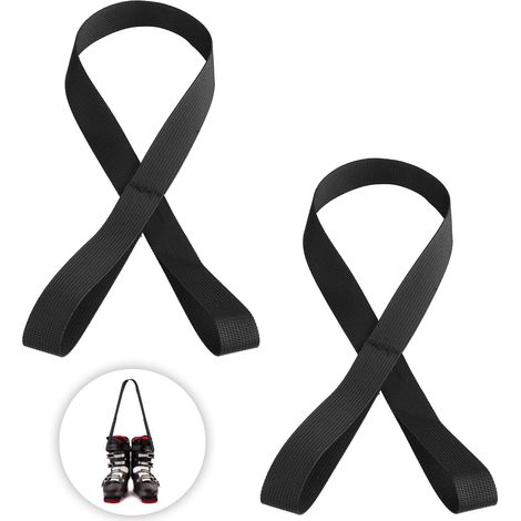 2 Pièces Sangle Porte Ski, Réglable Sangle Porte Ski Bandoulière de Ski pour Transporter des Accessoires de Ski pour Adultes Adolescents Activités de Plein Air en Hiver