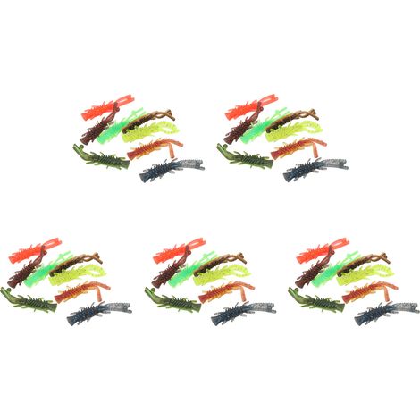 40 leurres souples en forme de crevettes, en TPE haute élasticité, résistants à la déchirure et imitant à la perfection les crevettes pour la pêche. (1/5)